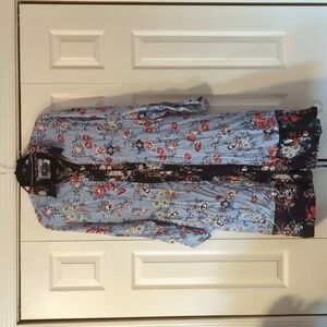 Anthropologie Maeve Dress, Button Up With Back Ties Size UK 18